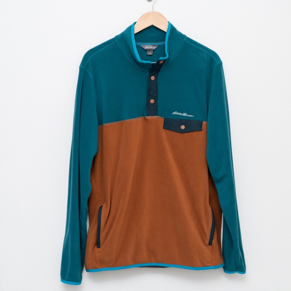 Eddie Bauer Chutes T-Snap Pullover Fleece Size Large Tall